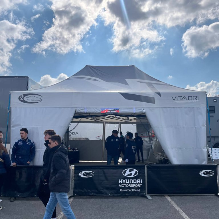 tentes paddocks de 2C Competition au rallye du Touquet
