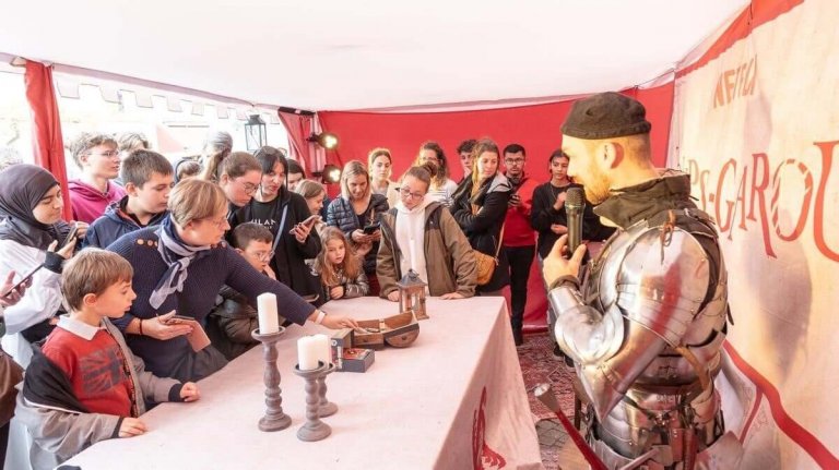 Tente médiévale pour la promotion du film 